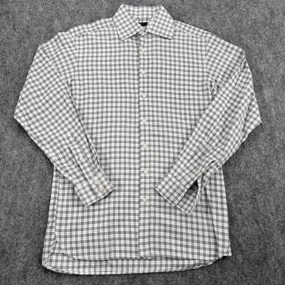 Burberry London Shirt Mens 15 38 Plaid Checkered Button‎ Up UK Made *READ